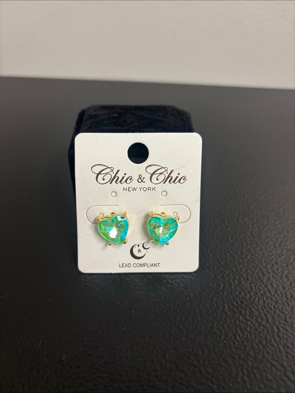 Gold Heart Aurora Stud Earrings